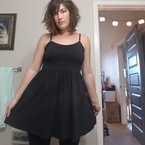 Black Forever 21 Spaghetti Strap Skater Dress